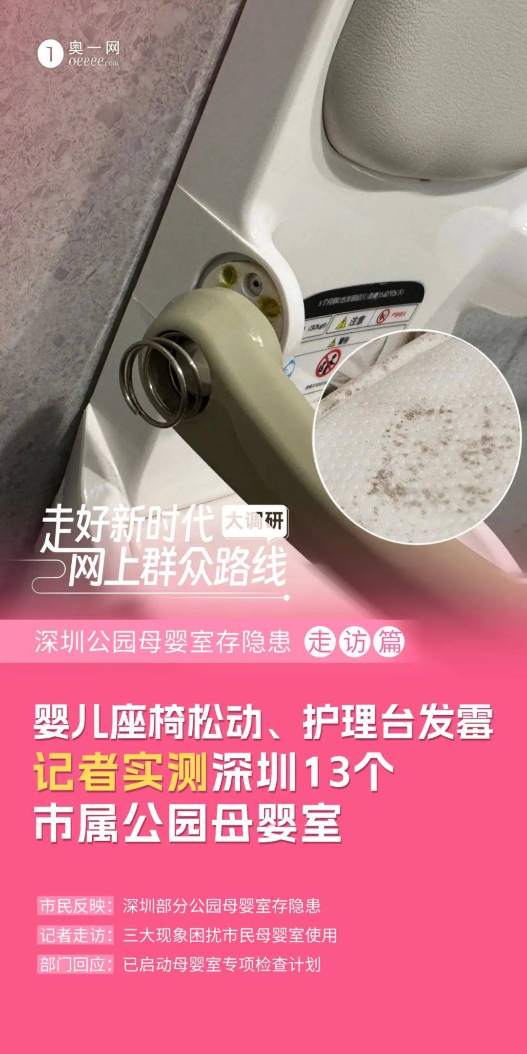 座椅松動(dòng)、護(hù)理臺(tái)發(fā)霉！深圳部分母嬰室管理堪憂<strong></p>
<p>母嬰護(hù)理
</strong>，部門回應(yīng):母嬰護(hù)理
